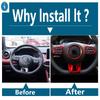 Steering Wheel Bottom Frame Cover Trim For MG ZS MG HS MG3 MG5 MG6 RX5 2017 - 2024 Red / Carbon Fiber Look Interior Accessories