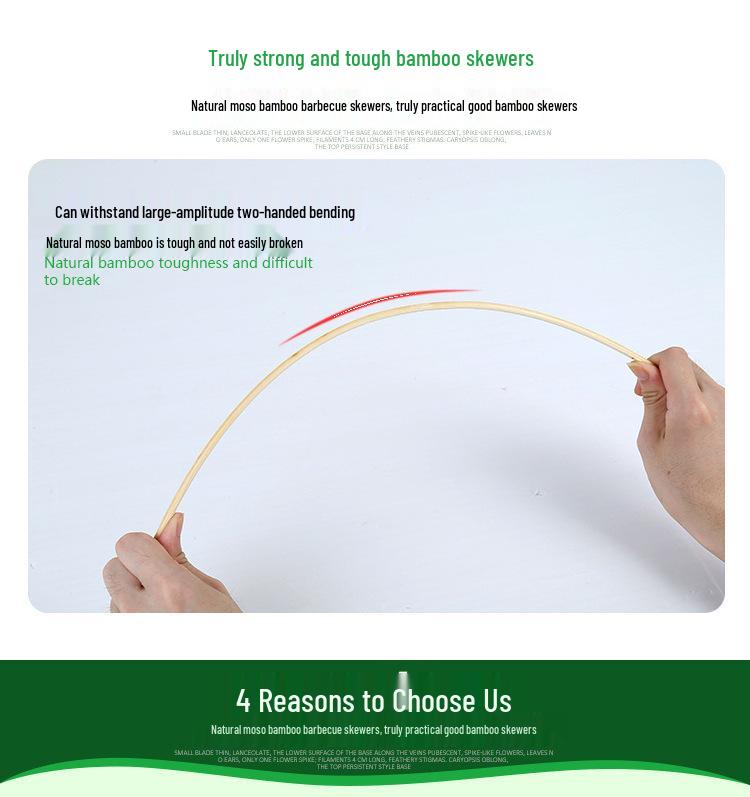 Bamboo Skewers for Marshmallow & Tanghulu: 4.0mm Thickness In Various Lengths (20-45cm) – Ideal for Handicrafts and Squid.