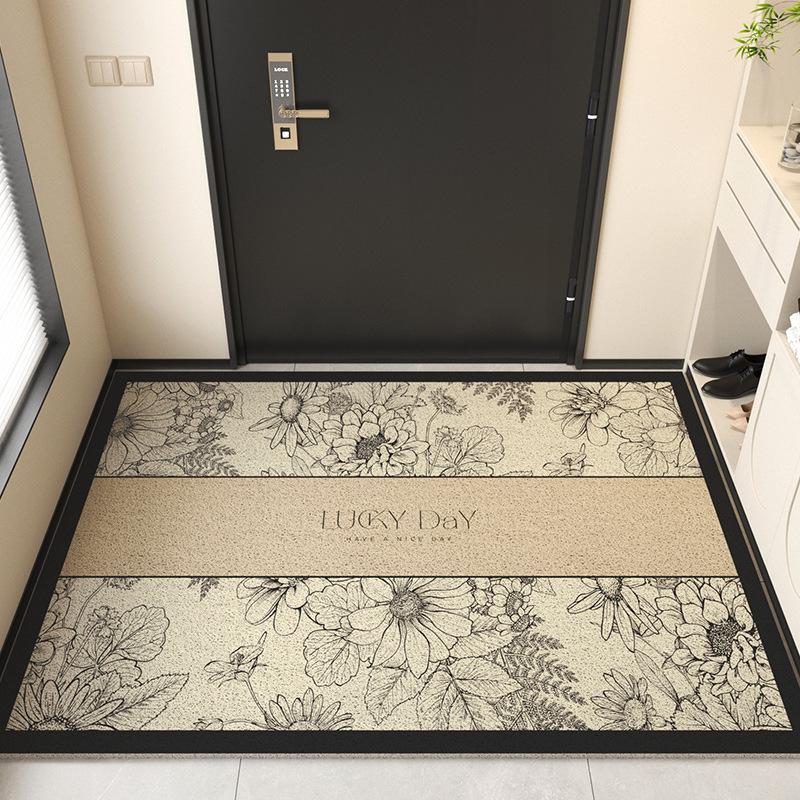 Light Luxury American Retro Silk Ring Floor Mat Household Entrance Door Entry Floor Mat Can Be Washed And Cut Dirt-Resistant Foot Pad