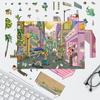 Cartoon Large Town Roaming Landscape Sticker 3D Miniature World Unzipped DIY Scene Account