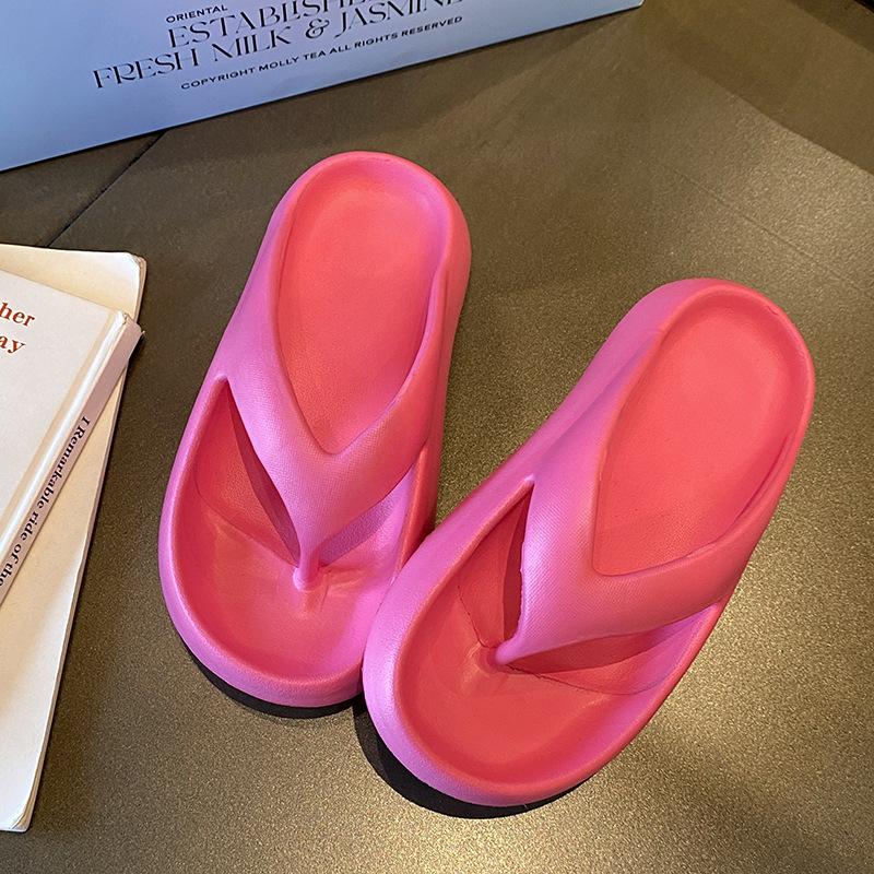 Flip-flops women's summer foot pinch thick bottom wear sandals beach couple new men's bathroom bath non-slip slippers