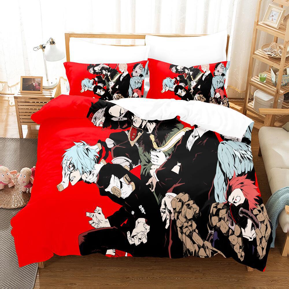 My 3D Cartoon Animation Bedding Microfiber Polyester Cotton 90G Duvet Set Three-Piece Set