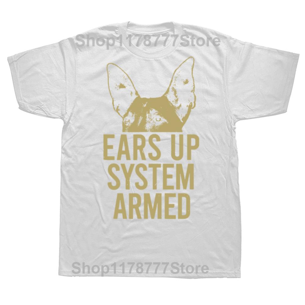Funny Belgian Malinois Ears Up System Maligator Mom Dad T Shirts Cotton Streetwear Short Sleeve Birthday Gifts Tshirt Men S