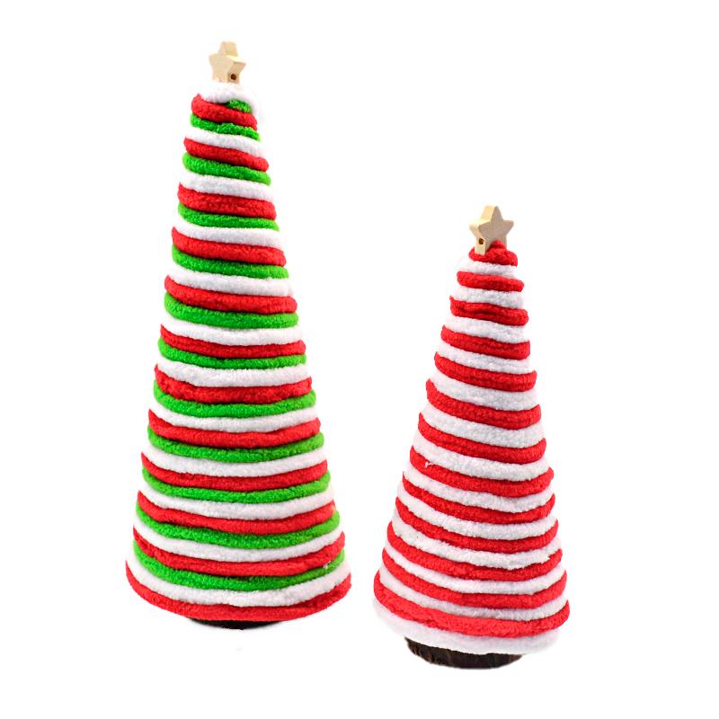 1Pc Mini Christmas Tree Tray Christmas Gift Desktop Christmas Tree Decoration Woolen Christmas Tree