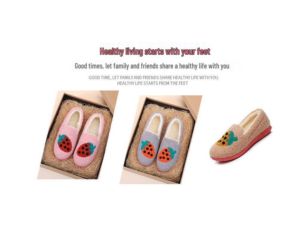 Korean-Style Women's Plush Winter Slippers – Furry, Warm, Non-Slip, Versatile
