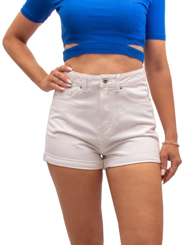 Kurze Jeans-Shorts Damen Jeans-Shorts Bermuda Weiß 36 S Firi