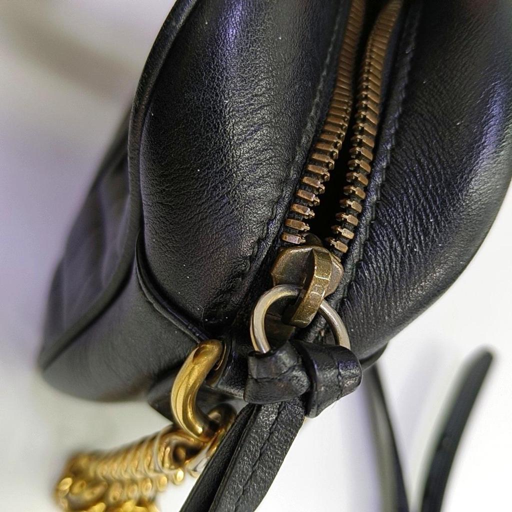 [Pre-Owned] Gucci GG Marmont Small Matelassé Shoulder Bag 'Black' - Good #14GGZK2