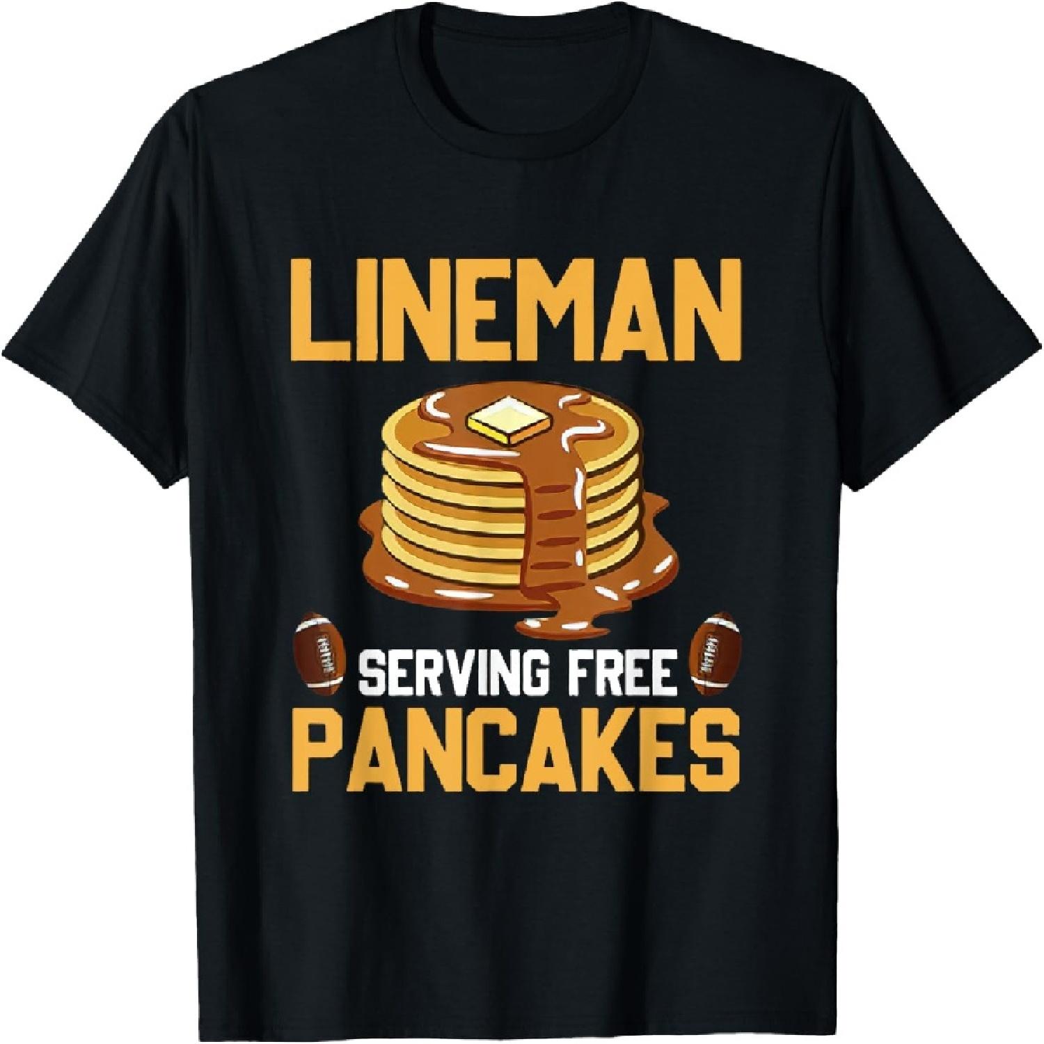 

Football Lineman Serving Pancakes Daily Offensive Lineman T-Shirt XXXXXL чорний