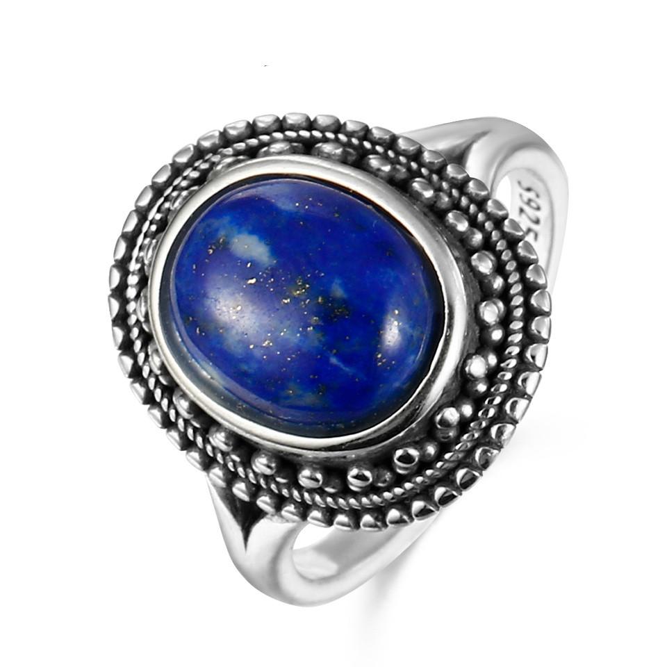 CopperRing Jewelry 8*10mm Labradorite Moonstone Boutique Jewelry Retro Ring Women Wedding Engagement Birthday Party Gift