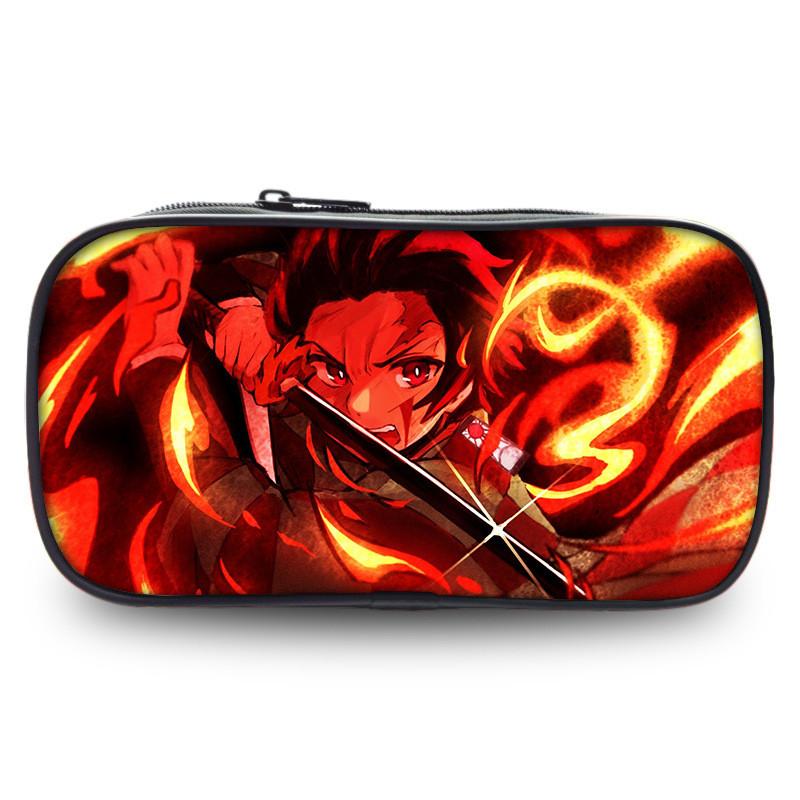 Durable Slayer Demon Pen Bag Versatile Oxford Fabric Large Capacity Stationery Holder