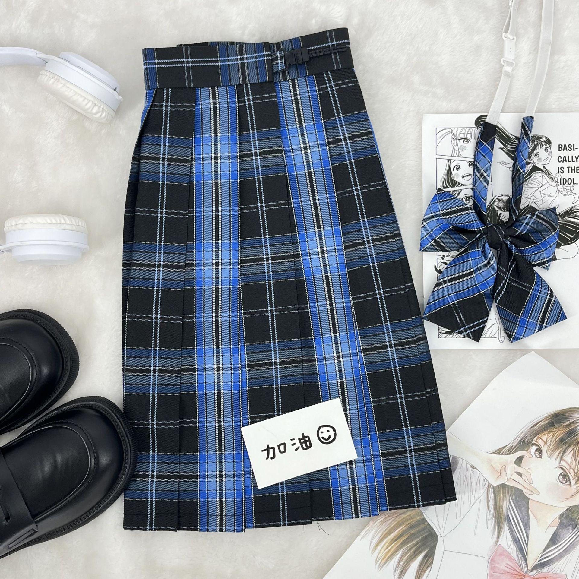 

Blues Time: High Waist A-line Pleated JK School Skirt Extra Large