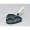 Iwachu 3-Egg Pan with Wooden Handle, Black Finish, 9.5cm Hole Diameter, Induction Compatible, Nanbu Ironware, 24018, Black