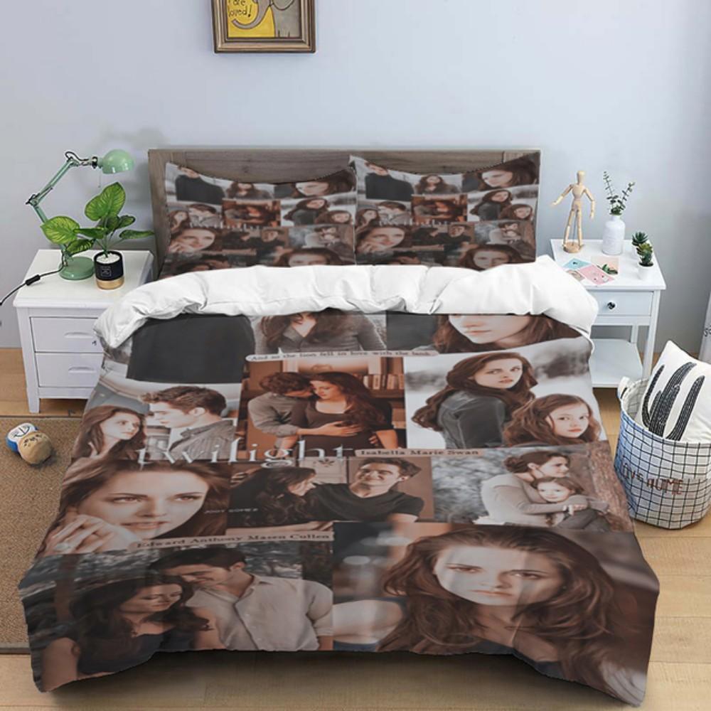 Neuer Film Twilight Bettwäsche-Set Liebe Bettbezug-Set Kissenbezug Film Einzel- Queen- King- Doppelbettgröße Weiche Bettwäsche für Frauen Teenager