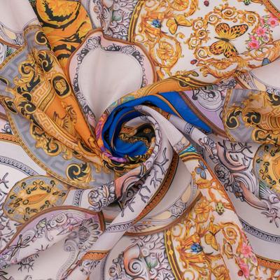 Chiffon Fabric, Italian Pattern, Pink and Blue