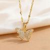 New Full‑Zircon Butterfly Women Necklace, High‑Finish Light‑Luxury Butterfly‑Motif Collarbone Chain