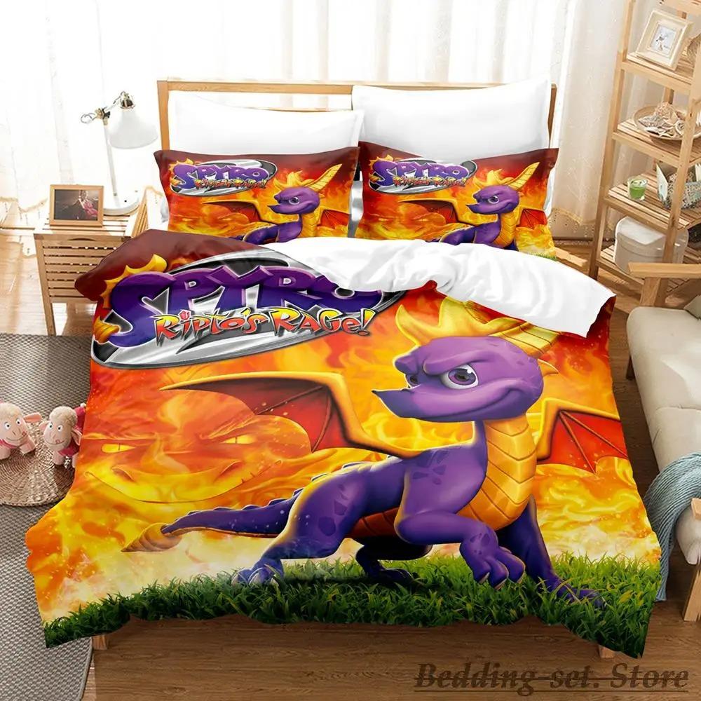 New Spyro Reignited Trilogy Bedding Set Single Twin Full Queen King Size Bed Set Adult Kid Bedroom Duvetcover Sets Anime Gme