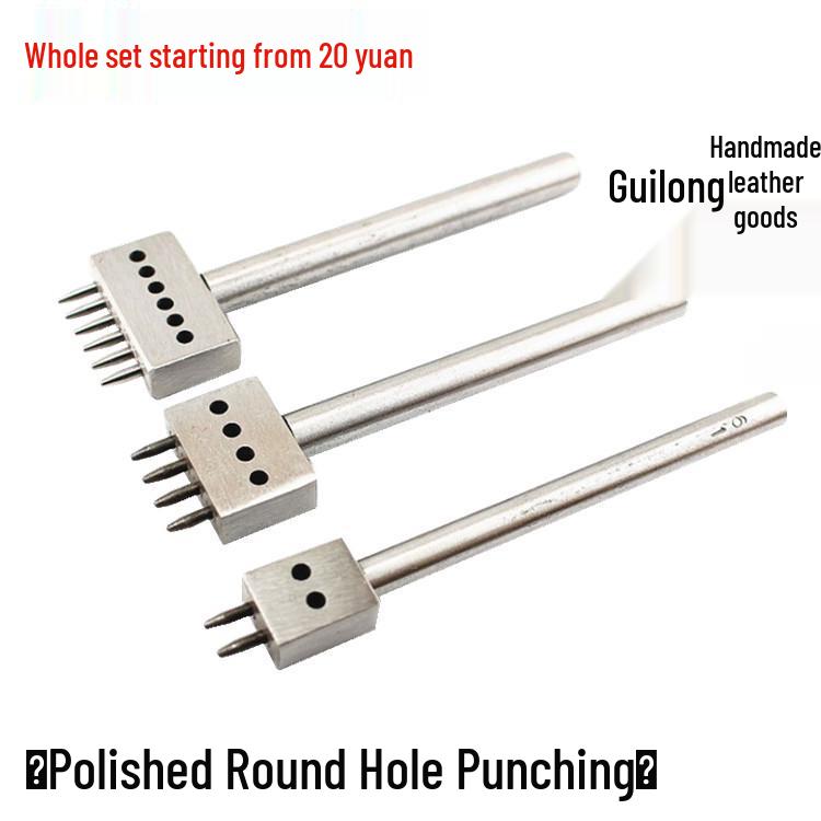 

Handcrafted Leather Round Hole Punch Tool for DIY and Stitching 4mm 2-Hole Single