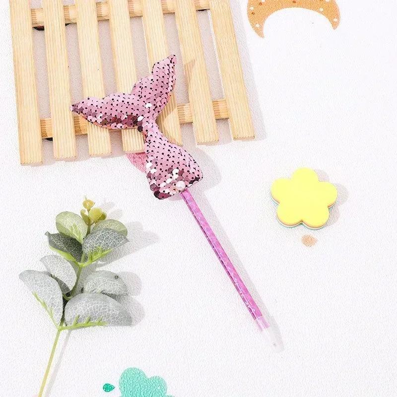 Kreatív Sellő Golyóstoll Sétáló Golyóstollak Hercegnő Írószer Aranyos Aláírás Iskolás Diák Kawaii Írószerek