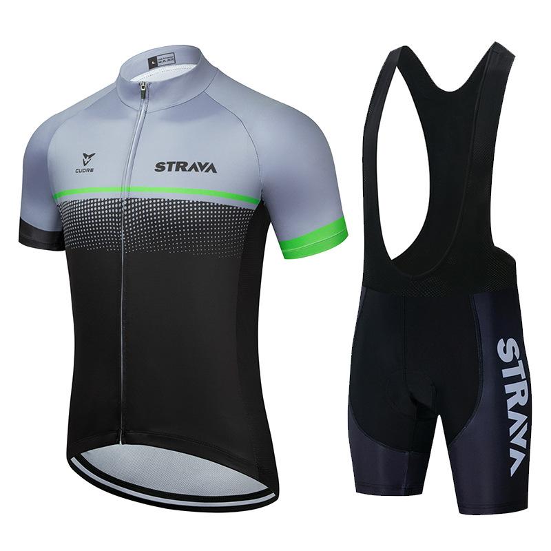 STRAVA Cycling Suit Short-sleeved Suit Men s Cycling Suit Summer Thin Breathable Cycling Clothing S