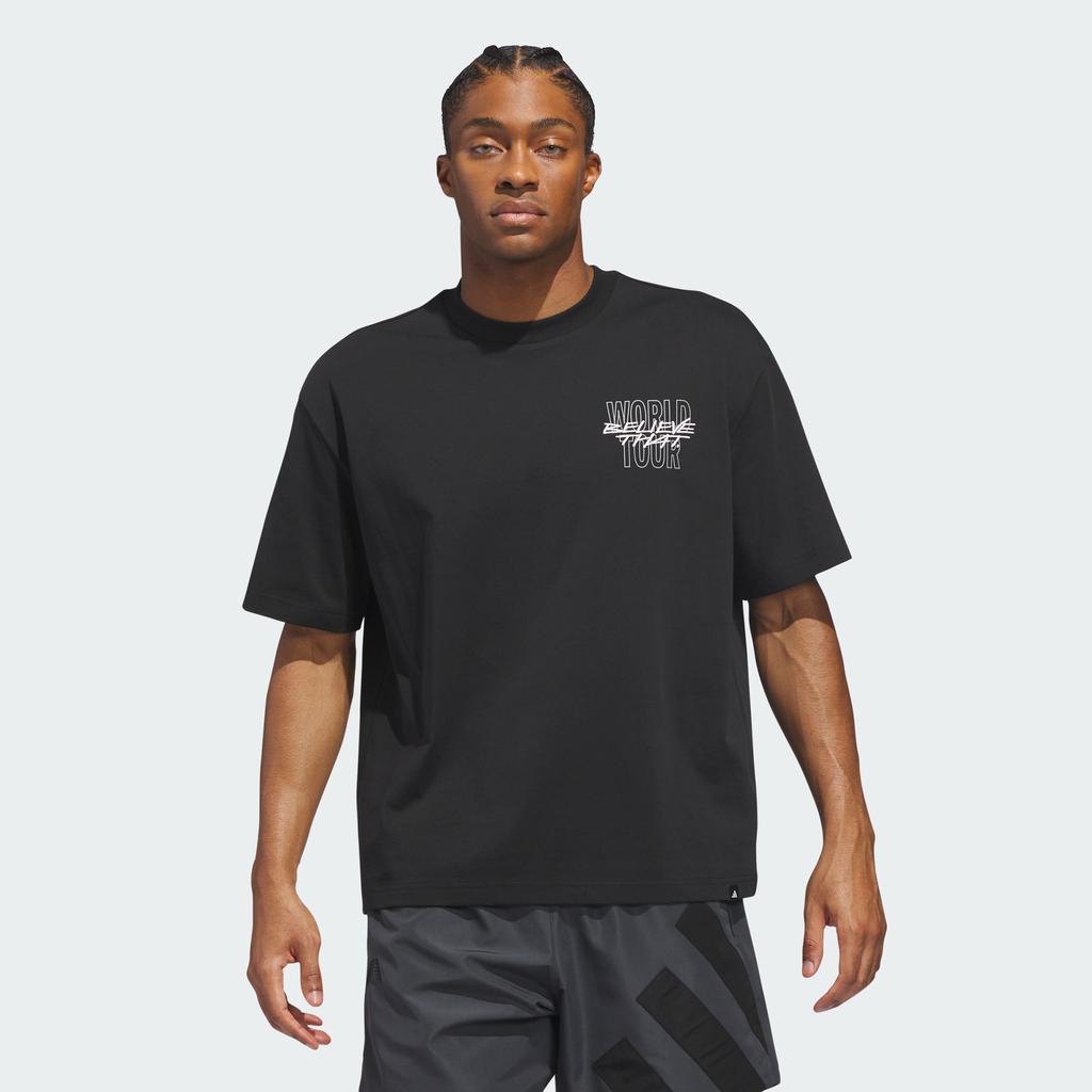 adidas T Shirts Men's Black Crew Neck Moderate