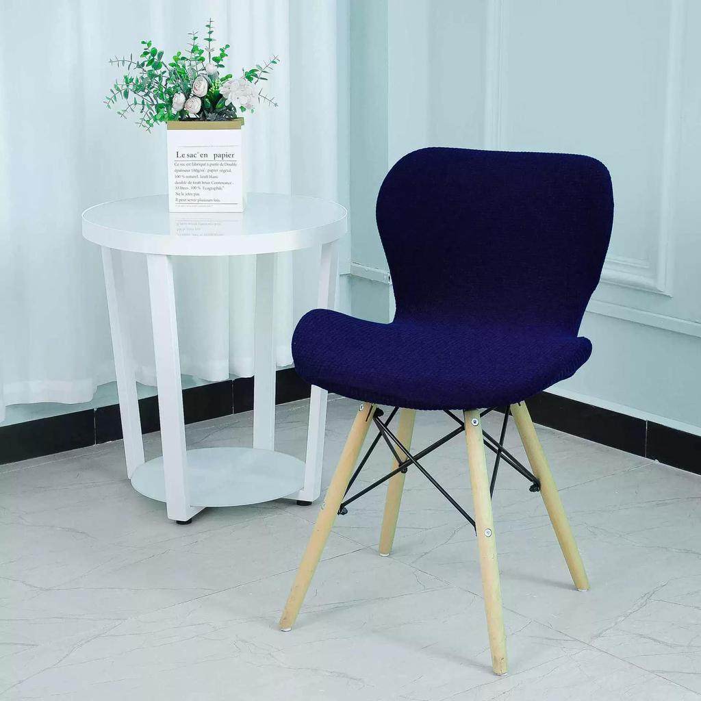 1pc Solid Color Butterfly Chair Cover Stretch Curved Dining Seat Cover Kitchen Hotel Chair Slipcovers Durable Chair Protective Cover