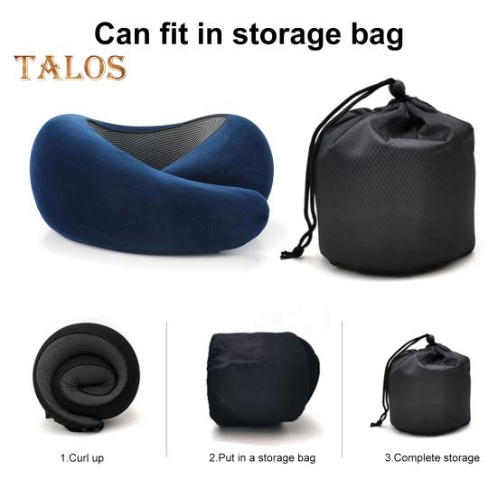 Travel Neck Pillow Aircraft Memory Foam Neck Support Cushion Adjustable Ergonomic Design Washable Neck Support Pillow
