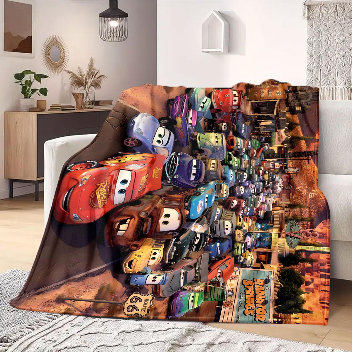 

Cars Print Flannel Blanket Cartoon Style for Sofas Beds Bedrooms Chairs Travel Picnics Home Decor All Seasons New Set 75x90cm