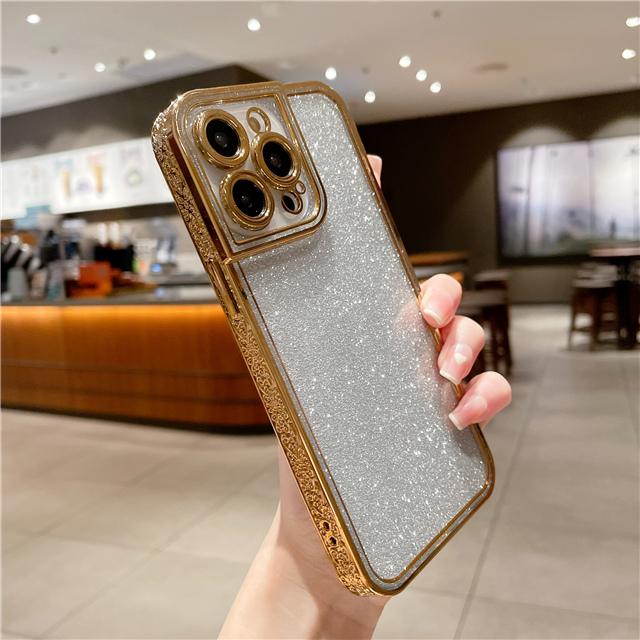 

Роскошный блестящий чехол для телефона с кружевной рамкой для iPhone 14 13 12 11 Pro Max X XR XS, защита объектива 14 Plus, мягкий чехол For iPhone 14