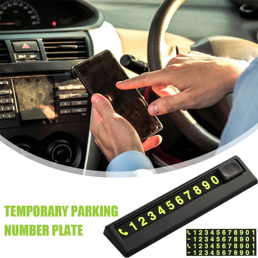 Temporary Car Stop Car Parking Phone Number Card Night Glowing Sign To Stop Car Car Accessory Must Haves Parking Gadgets