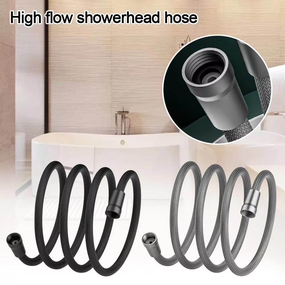 Upgraded Woven Shower Hose Anti Burst Tangle Free High Flow Pressure Shower Hose with Magnetic Connection Universal Metal Durability