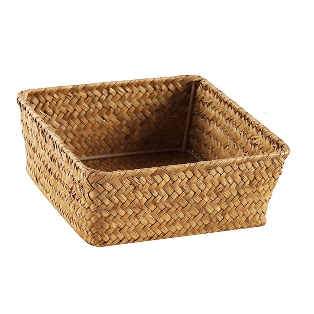 Creative Storage Basket Large Capacity Desktop Clutter Box Seaweed Woven Basket Food