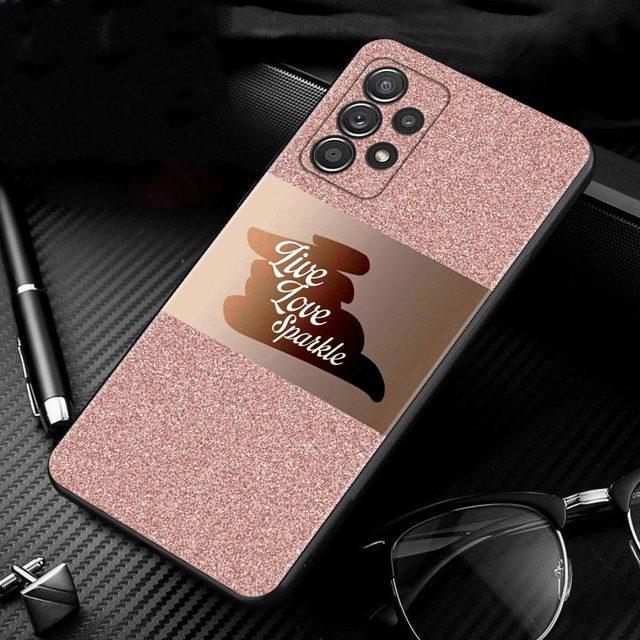 

Чохол для Samsung Galaxy A51 A71 A01 A11 A21 A21s A31 A41 A72 A52 A42 A32 A22 A12 A02 A02s F42 Shell Rose Pink Bling Pattern For Samsung A21