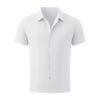 Men's Knit Short Sleeve Shirt with Collar, Color, Breathable Lace
