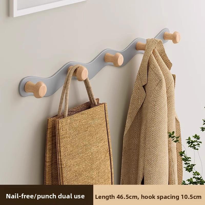 Cârlig de ușă de perete fără găurire, umeraș de haine, cârlig pentru haine, ușă de intrare, montat pe perete, pentru paltoane și pălării, dormitor, cârlig tip bară