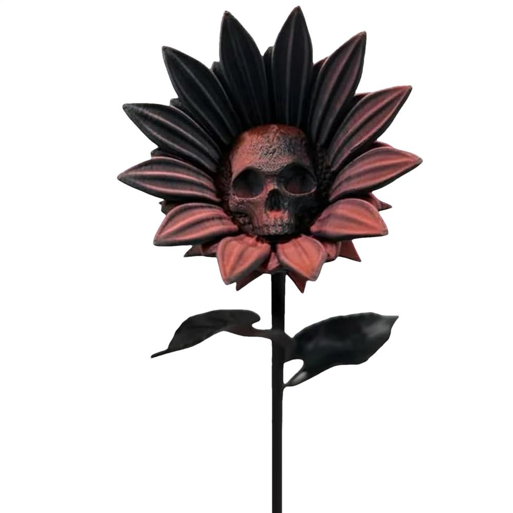 Halloween Skull Sunflower Skull Yard Signs Table Centerpieces Gothic For House Decoration Prop Ornament