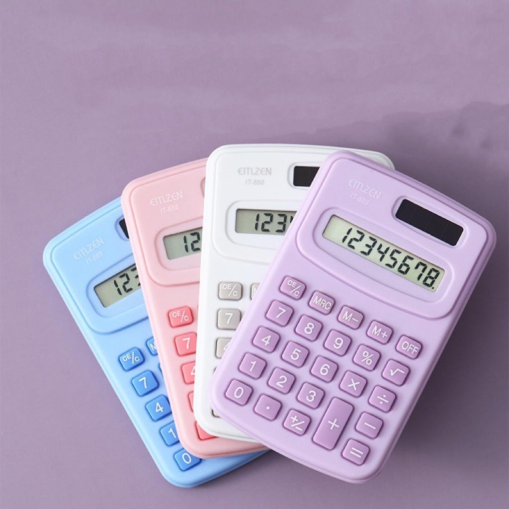 

Cute Mini Fresh Solar Calculator With 8 Digit Display LCD Screen For Office and Student Use фиолетовый