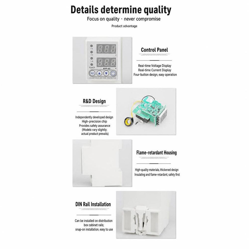 Automatic Reset Automatic Voltage Protector Voltage Monitoring Relay Distribution Panel Protection