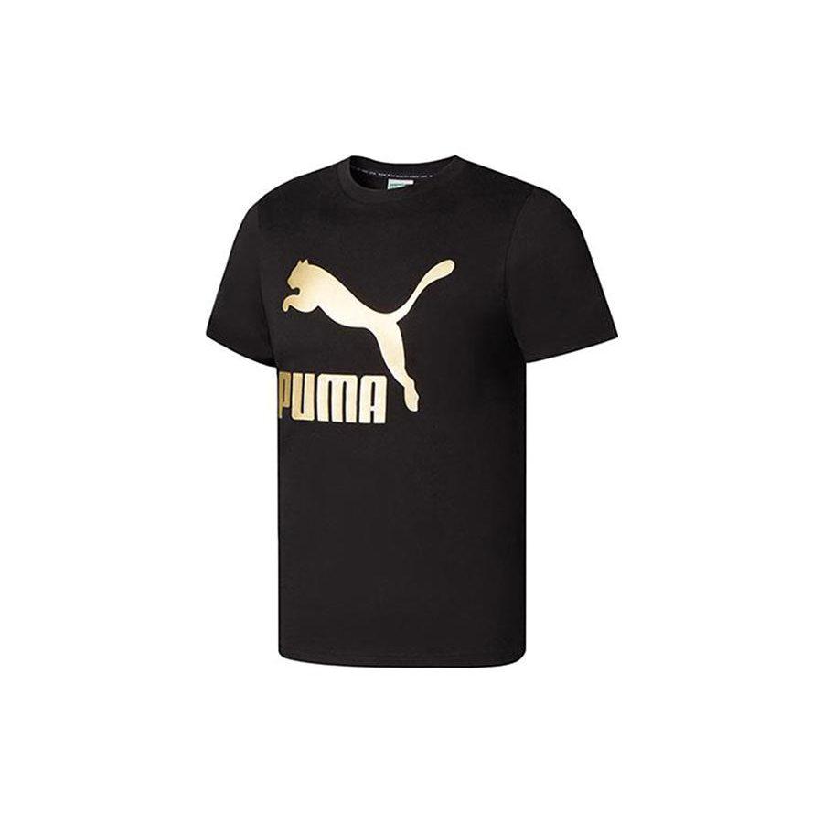PUMA T Shirts Men's Black Crew Neck Moderate Straight Fit 673666-01