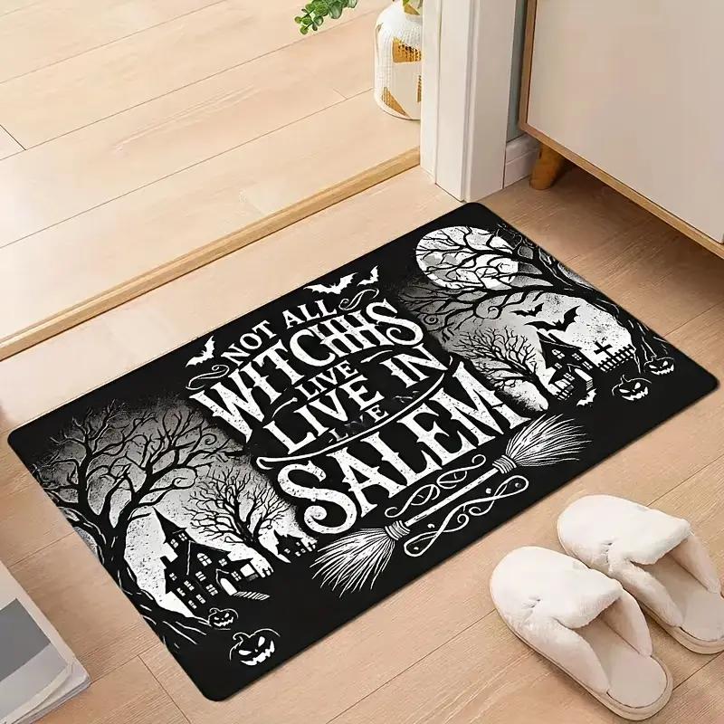 Halloween Ghost Printed Kitchen Carpet Living Room Dining Room Laundry Floor Mat Bath Balcony Hallway Non-slip Door Mat