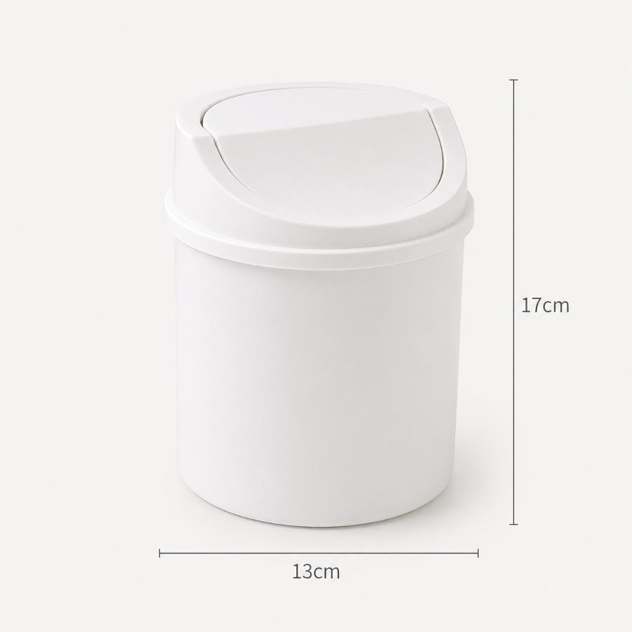 Nordic Mini Desktop Trash Can With Lid Solid Color Garbage Bin For Office Bedroom Tabletop Waste Storage Home Cleaning Organizer