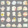 52 Cute Hand-Painted Spring Puppies Stickers - Waterproof Pet & Heart Decorations for Milk Tea Cups