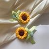 2Pcs Girl Hairpins Versatile Sunflower Decor Hair Clips Wide Soft Ribbon Decoration Side Bangs Hair Pins Hair Accessories