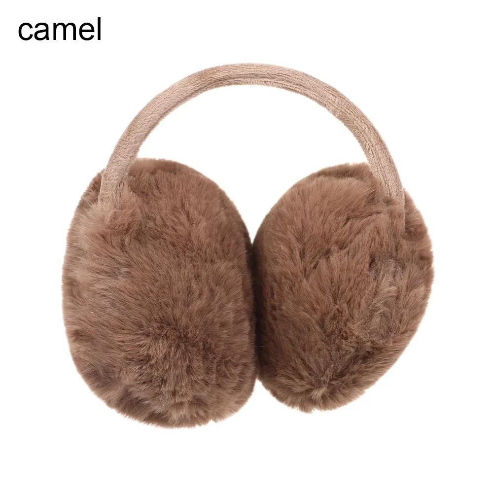 Morbido peluche scaldino per le orecchie inverno caldo paraorecchie per donna uomo moda colore solido paraorecchie protezione dal freddo esterno paraorecchie copertura per l'orecchio