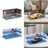 1/24 Car Garage Diorama Model, Models Miniatures Mini Display Vehicle Model