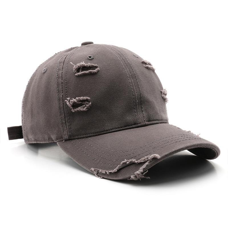 Unisex Trendy Ripped Baseball Cap: Solid Color, Washed, Sunscreen Sun Visor