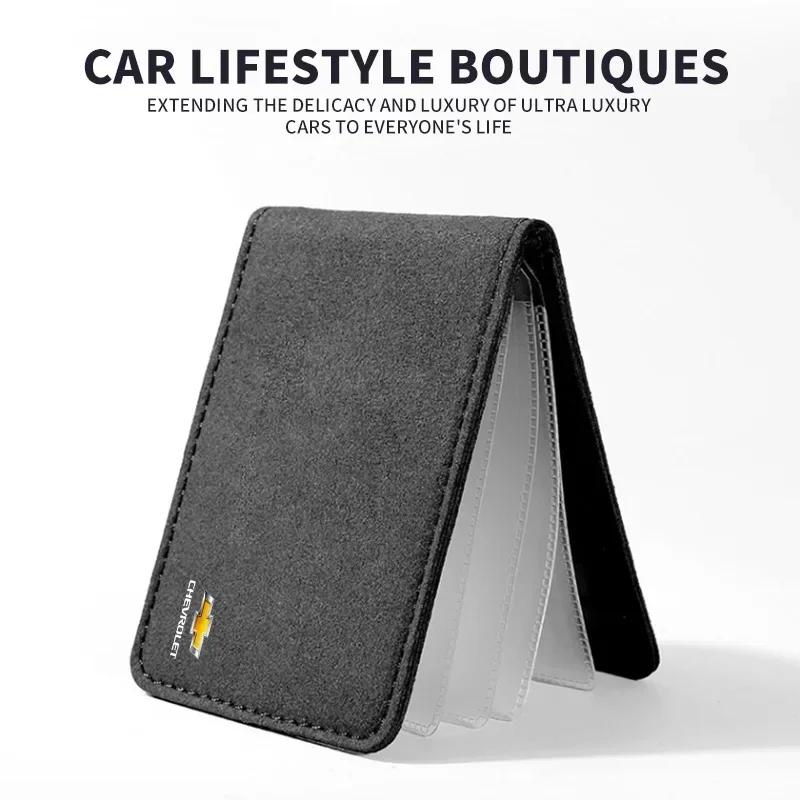 Suede Driver License Holder Ultra Thin Case ID Card Credit Card Holder For Chevrolet Cruze Aveo Captiva Lacetti Accessories