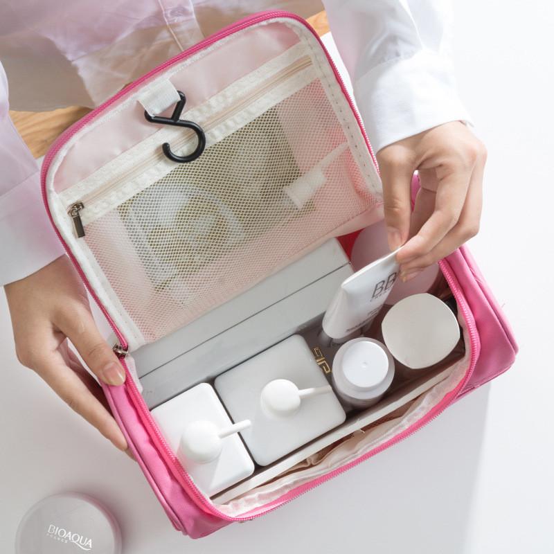 Travel Makeup Bag With Large Capacity And Waterproof Oxford Fabric For Cosmetics And Toiletries