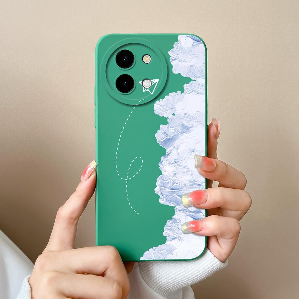 For Vivo Y38 5G Phone Case Lovely Cartoon Panda Pattern Soft Liquid Silicone Shockproof Protective Back Cover For Vivo Y 38 Capa