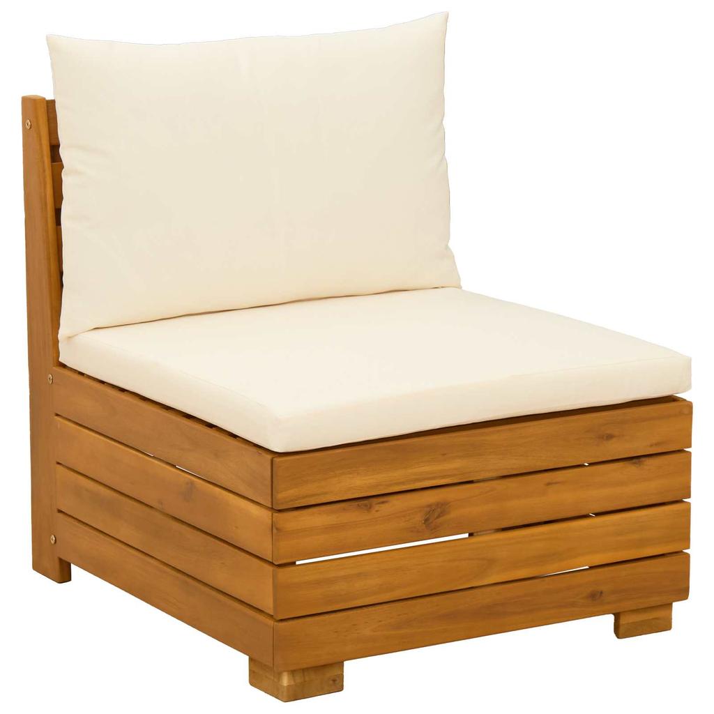 Set Lounge da Giardino con Cuscini 2 Pezzi Marrone Legno Massello di Acacia
