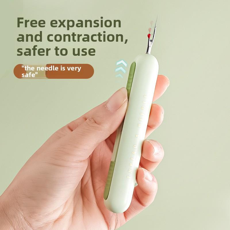 Threading A Needle Doesn't Require Someone To Thread It. A Special Hand Sewing Tool for The Elderly, Scissors, Needle and Thread